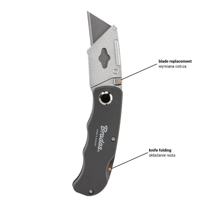 Összecsukhatós univerzális kés 19mm penge (DIY-KN190201/B)