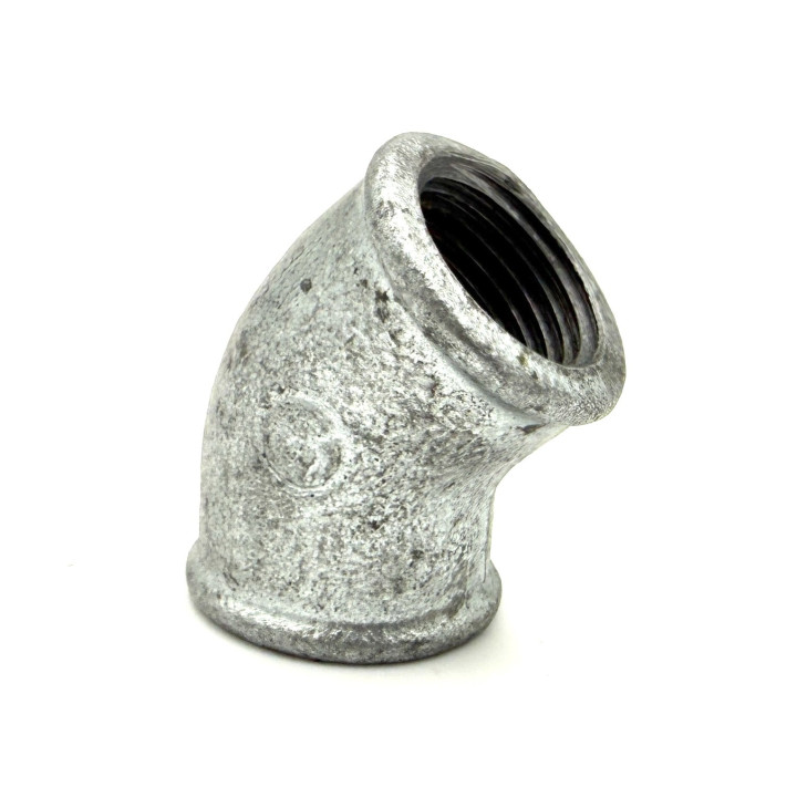 Horganyzott könyök 1/2" 45 fokos BB