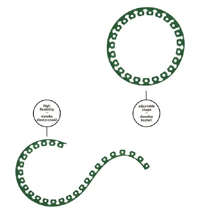 Kerti szegély szett easy border 10m x 4cm zöld