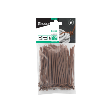 Bradas gyorskötöző árnyékoló hálókhoz (barna) 2,5x15 cm 100 db/cs