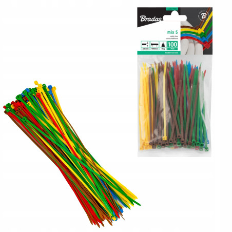 Kábelkötegelő 2,5x200mm 100db/cs Mix5