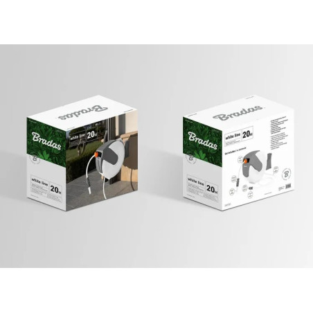 White Line automata tömlőtartó 20m 1/2" tömlővel tartozékokkal