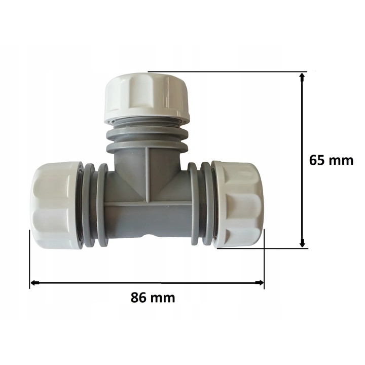 Prémium tömlőelosztó T idom 1/2" tömlőhöz