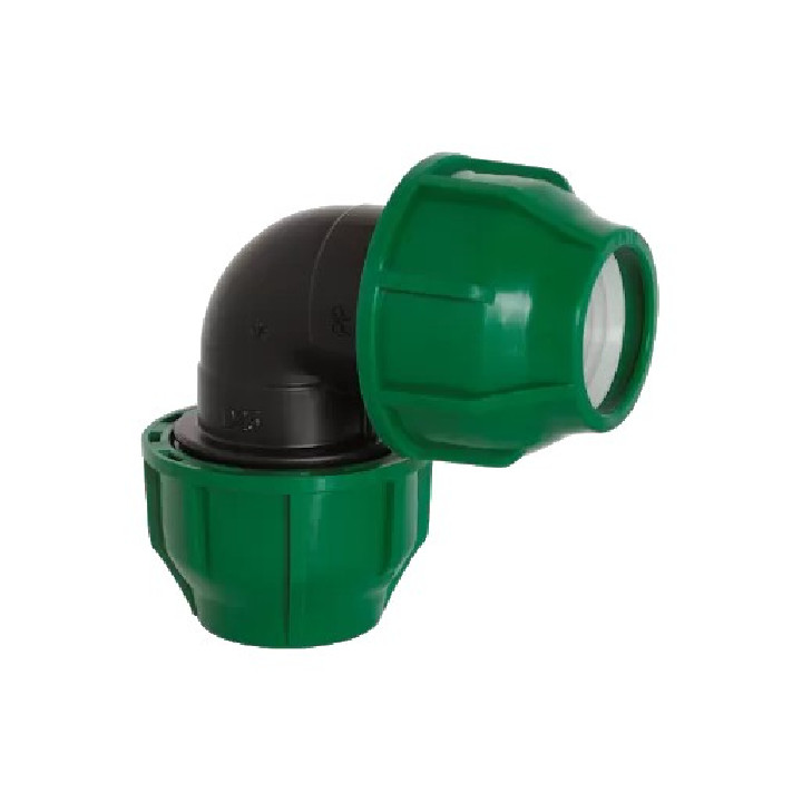 MPE könyök 20x20 tok x tok (zöld,10bar)