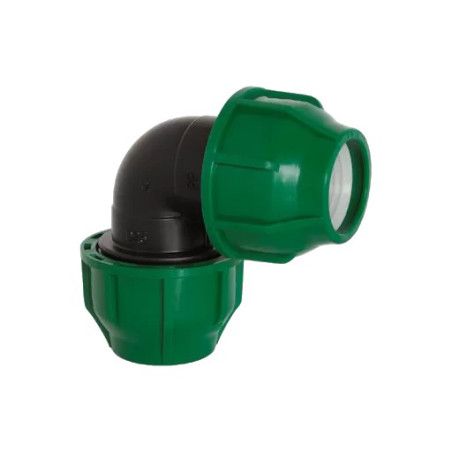 KPE MPE könyök 40x40 tok x tok (zöld,10bar)