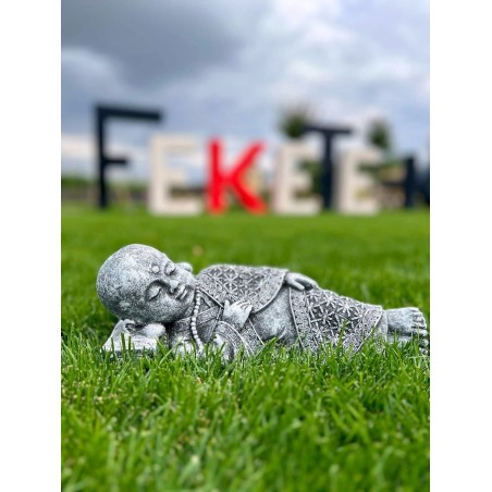 Fekvő kicsi Buddha (szürke)