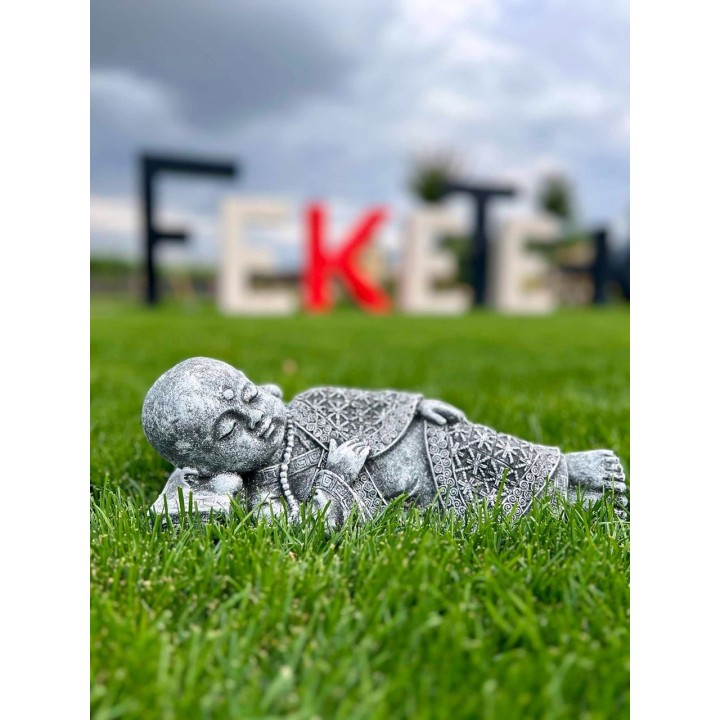 Fekvő kicsi Buddha (szürke)