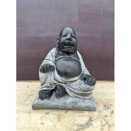 Boldog ülő Buddha (fekete/szürke) 30cm