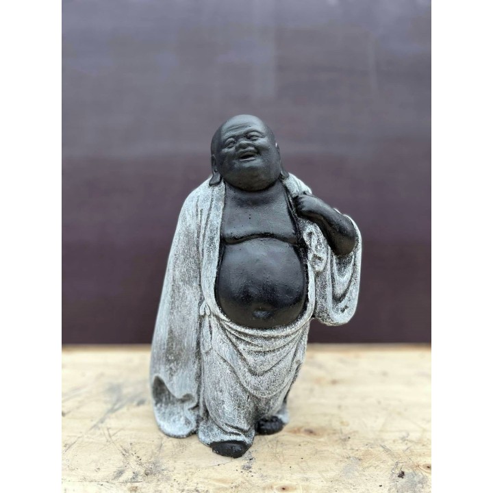 Boldog álló szerzetes 28cm (szürke/fekete)