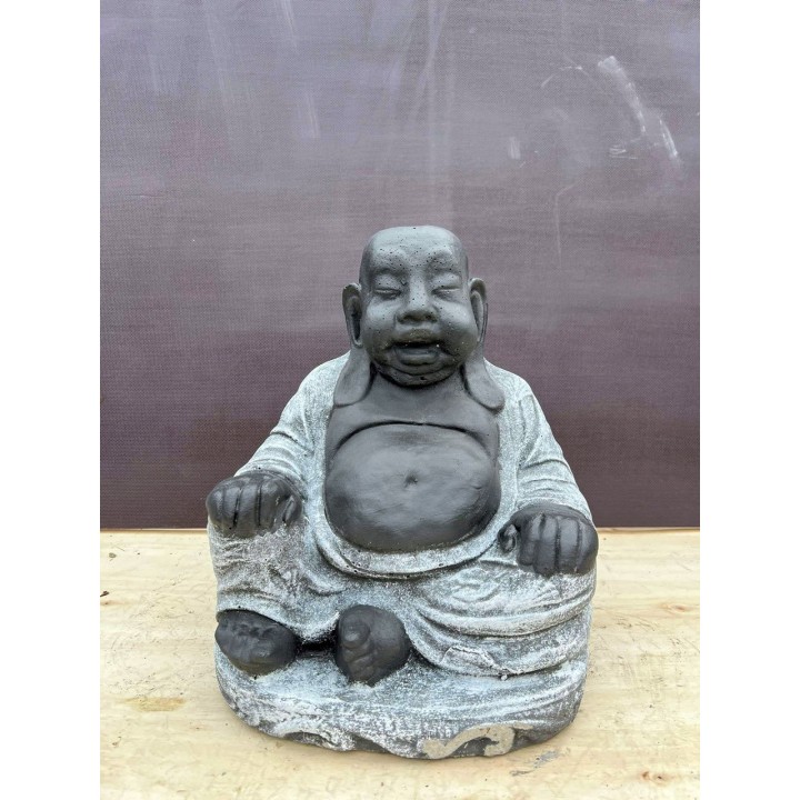 Boldogan ülő szerzetes 35cm (szürke/fekete)