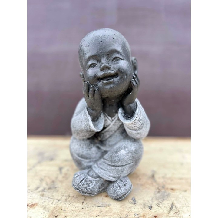 Ülő gyerek szerzetes (fekete/szürke) 28cm