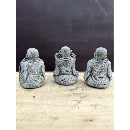 Happy Buddha 3db szett 25cm (szürke)