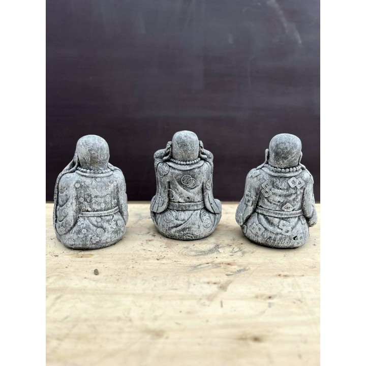 Happy Buddha 3db szett 25cm (szürke)