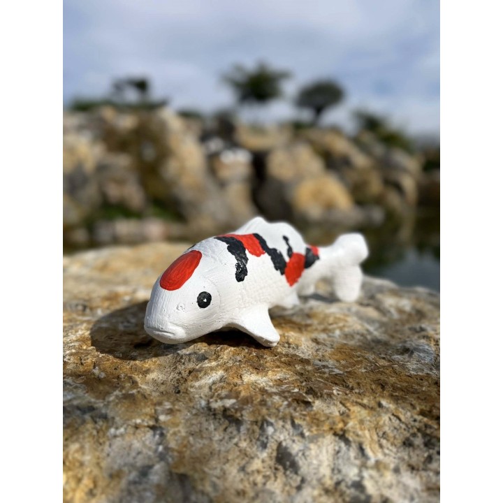 Koi szobor 32cm (színes)
