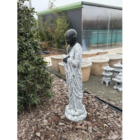 Álló mécsest tartó szerzetes 125cm (fekete szürke)