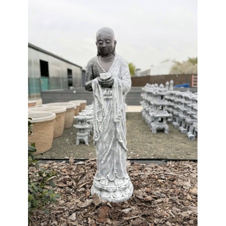 Álló mécsest tartó szerzetes 125cm (fekete szürke)