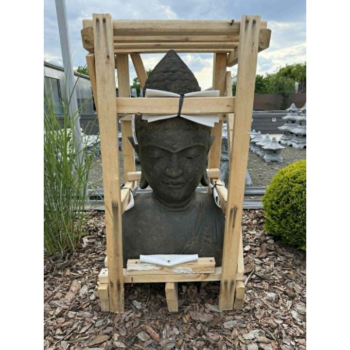 Buddha fej szobor 80cm (vulkáni kő) (5)
