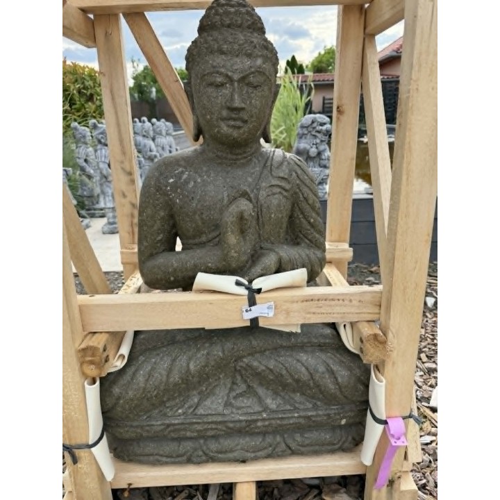 Ülő Buddha szobor 80cm (zöld természetes kő) (64/1)