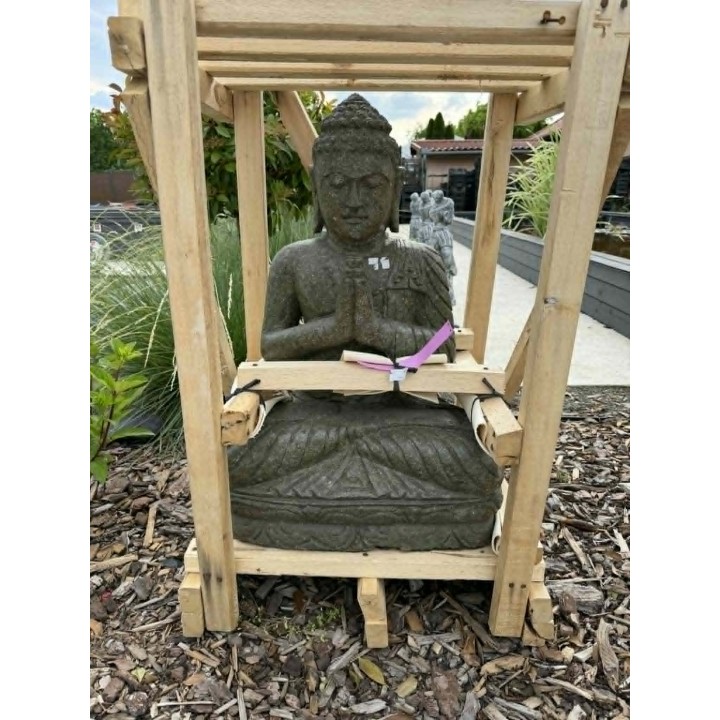 Ülő Buddha szobor 80cm (zöld természetes kő) (64/2)