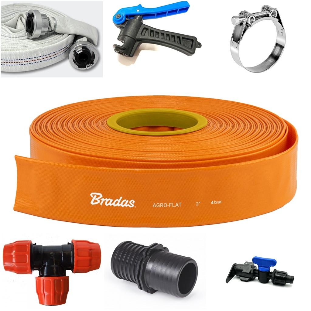 Tűzoltó, LayFlat tömlők és csatlakozók