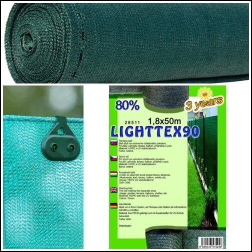 BELÁTÁSGÁTLÓ, SZÉLFOGÓ ÉS ÁRNYÉKOLÓ HÁLÓ LIGHTTEX 90