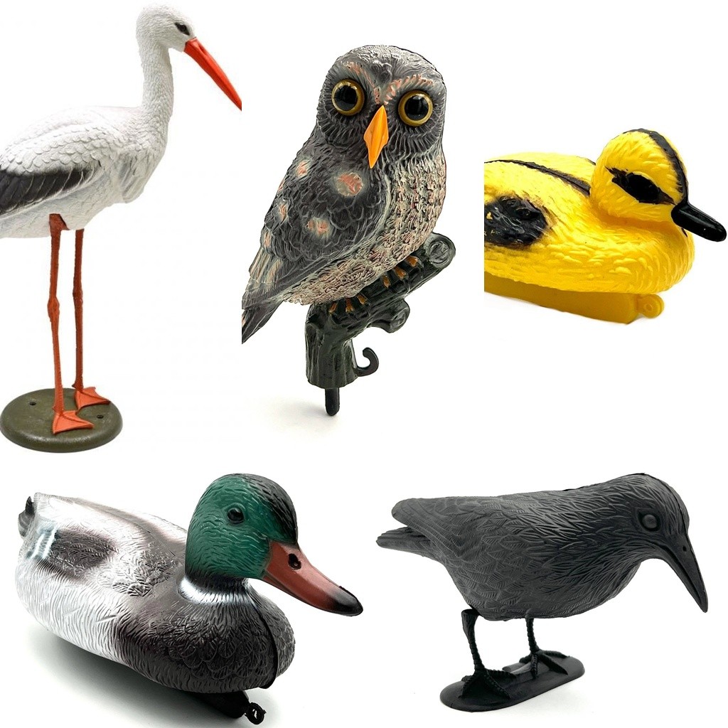 Élethű műanyag madarak, madár riasztók